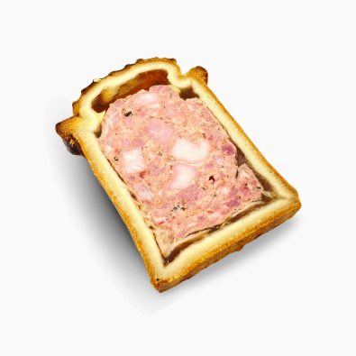 Tranche de pâté en croûte classique présentée