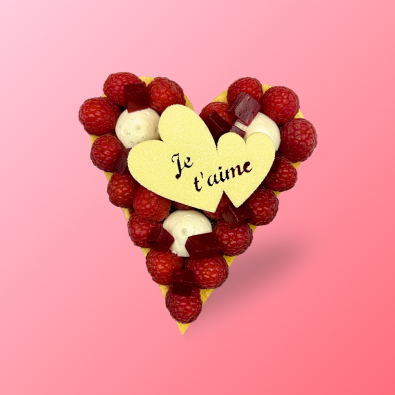 Tarte framboises coeur